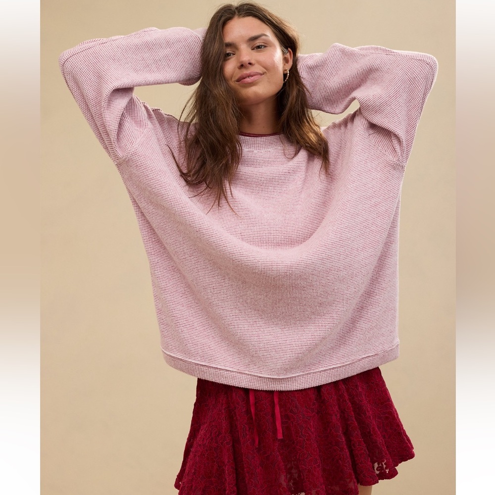 Aerie Getaway Waffle Sweatshirt🍒